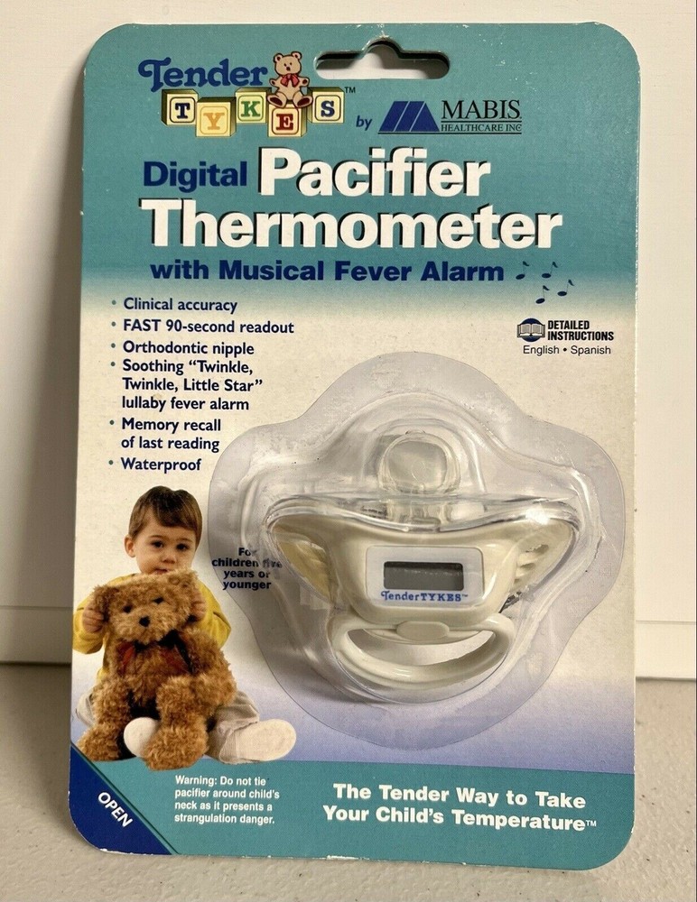 Digital Pacifier Thermometer with Musical Fever Alarm
