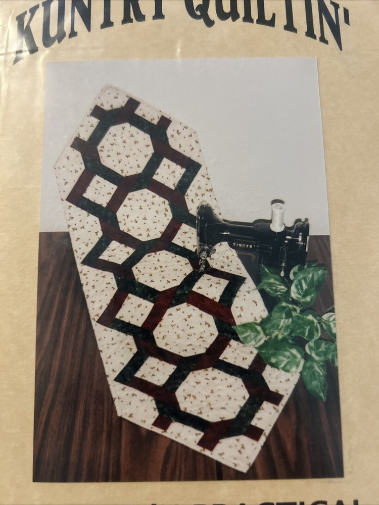 Pretty ‘N Practical Table Runner Sewing Pattern Kuntry Quiltin #214 New