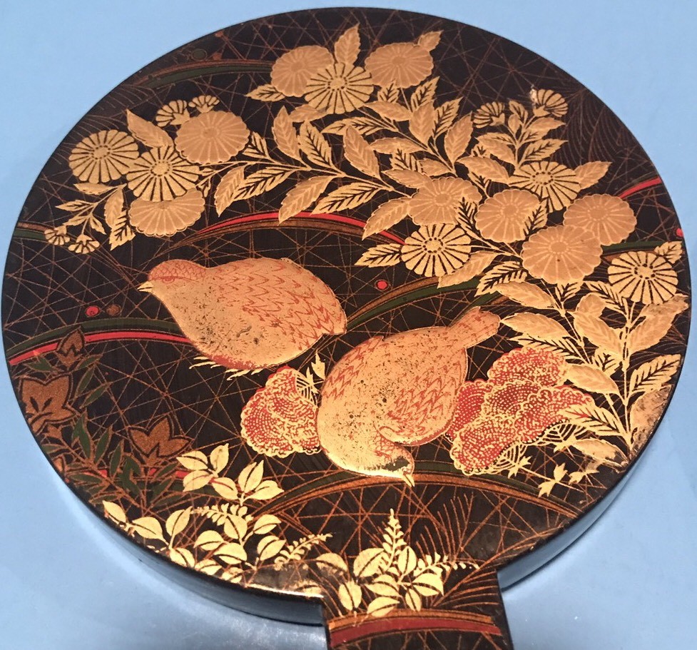 Double Hand Mirror Asian Design Dresser Vanity Lacquer