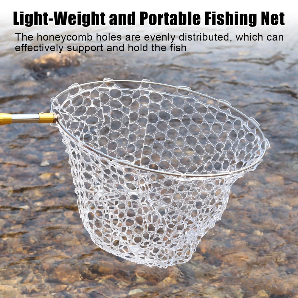 Fishing Landing Net Trout Net Replacement Netting with Rubber Mesh for