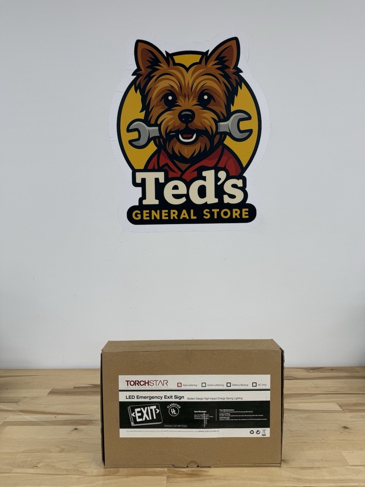 Red LED Exit Sign, UL-Listed Emergency Light, AC 120V/277V