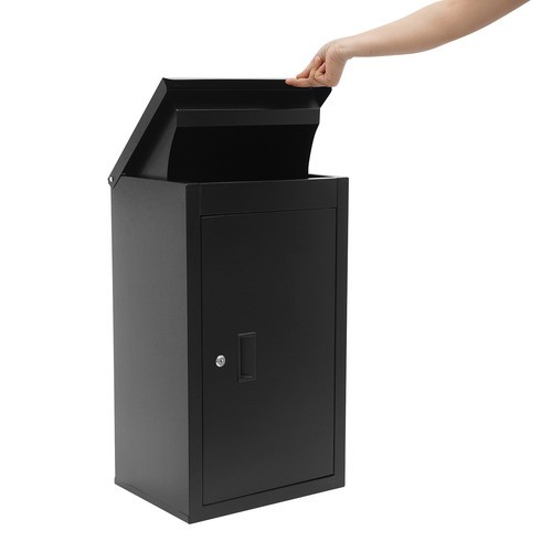 Carbon Steel Parcel Drop Box Wall-Mounted Package Delivery Box Mail Box with Key