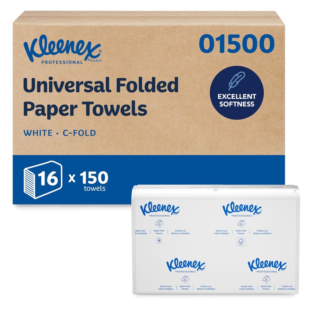 Professional Universal C-Fold Folded Paper Towels, Bulk (01500), Absorbent, W...