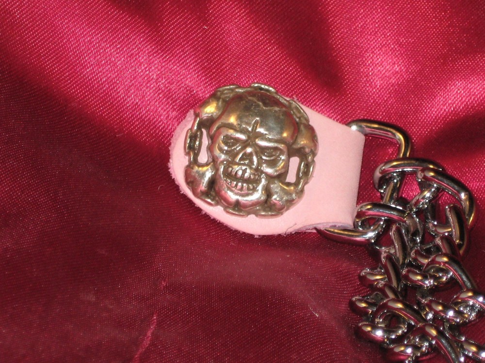 Handcrafted Vest Extender, Skull and Chain