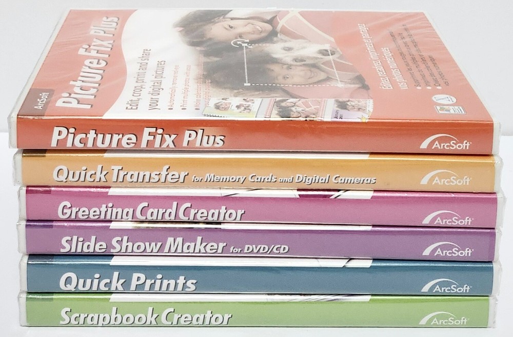 ArcSoft Slide Show Maker, Greeting Card Creator, Picture Fix Plus Bundle Sealed