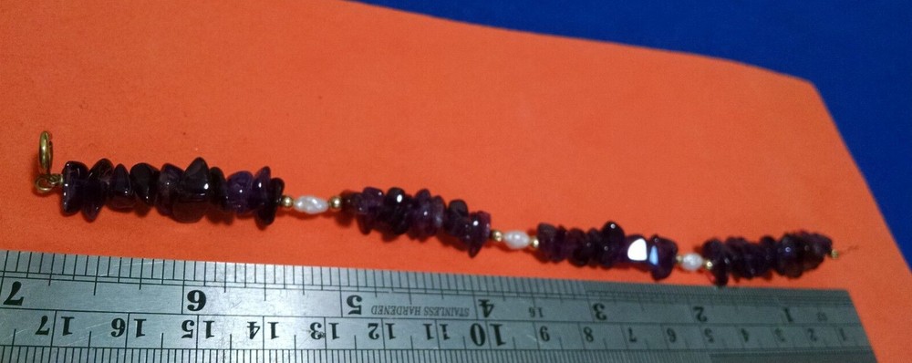 AMETHYST AND FRESHWATER PEARL BRACELET 7"