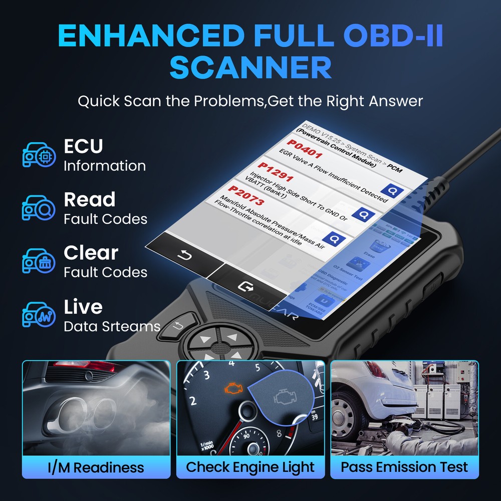 MUCAR CDE900 Car Diagnostic Scanner ABS SRS OBD2 Code Reader Check Engine Tool