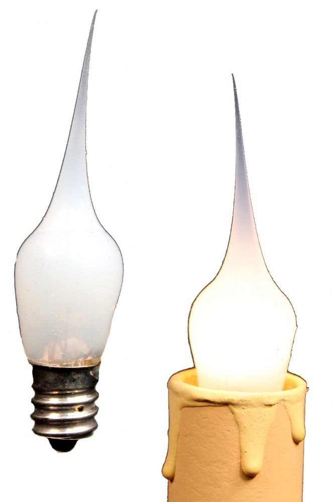 10 Pack of Mini Silicone Dipped Candle Light Bulbs, 3 Watt White Silicone