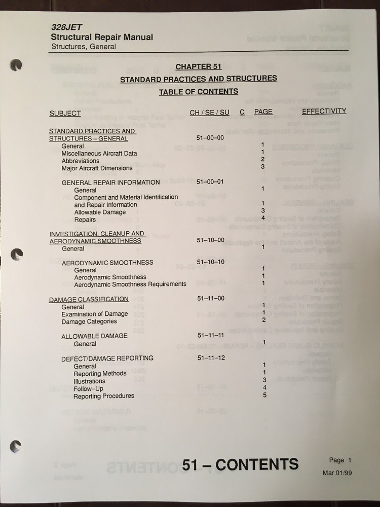 Fairchild Dornier 328JET Structural Repair Manual