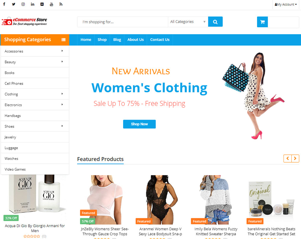 Drop shipping ,eCommerce, and Affiliate website with 2000 Products /Free Hosting