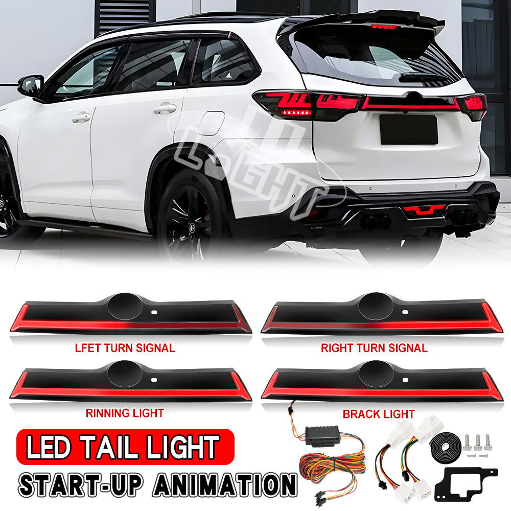 Smoked LED Rear Tail Trunk Brake Light For Toyota Highlander 2014-2019 W/Hole