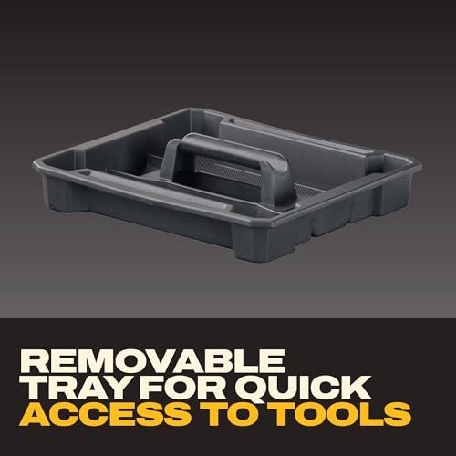 Extra Large Tool Box with Removable Tray, Water Resistant, Durable Storage Solut