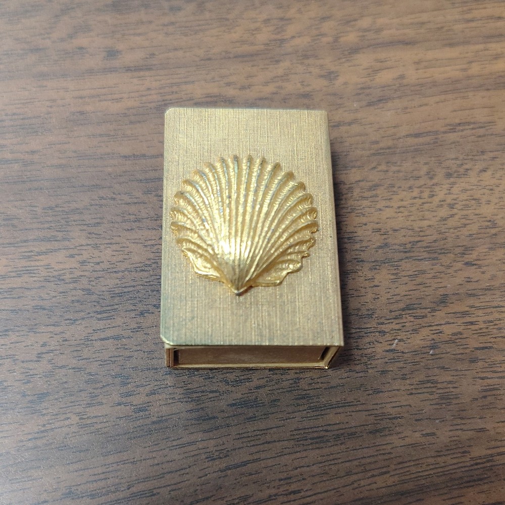 c1950s Hollywood Regency Switzerland Made Stylized Oyster Shell Match Box