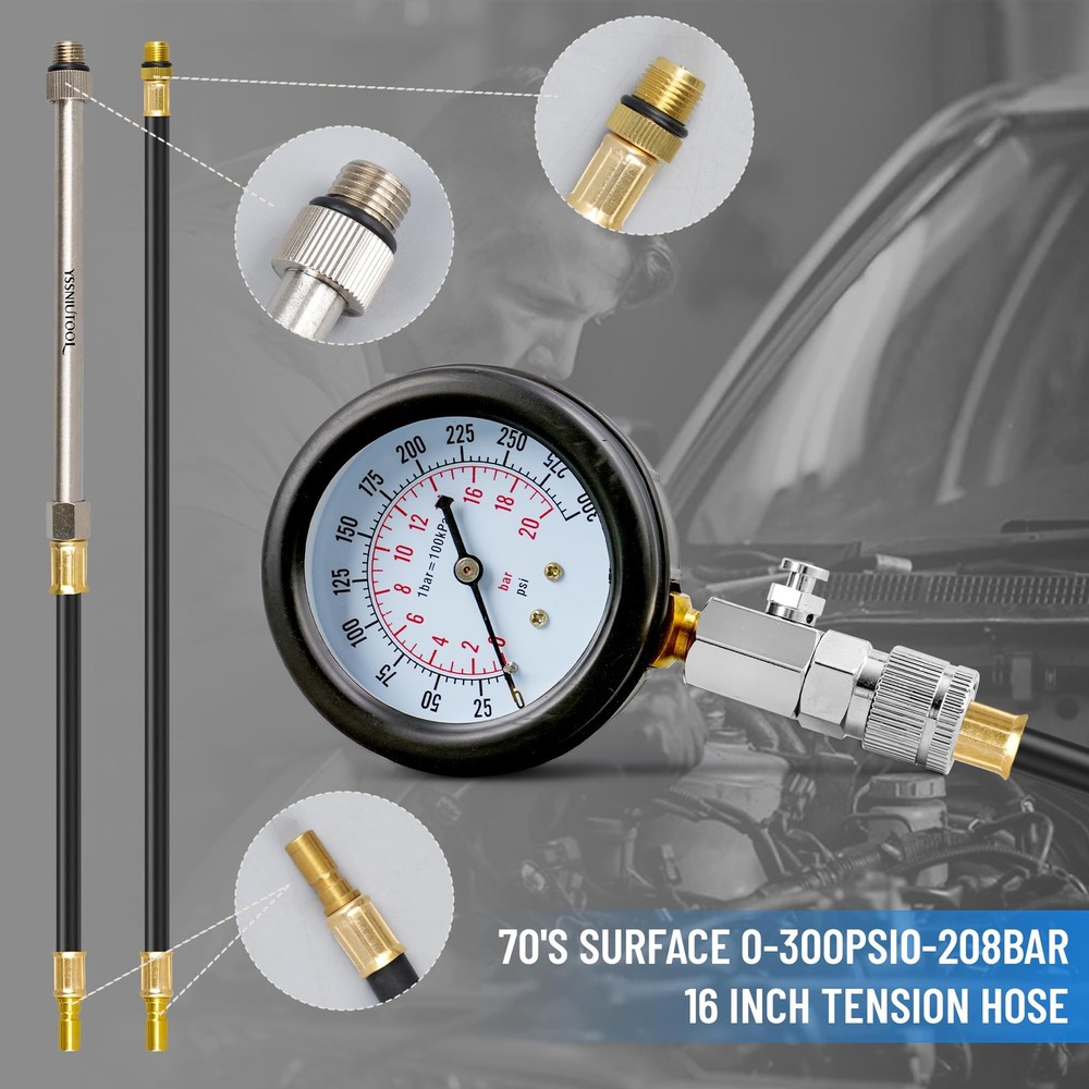 11PC Compression Tester, Automotive Engine Tester Adapter normal