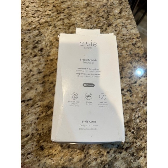 Elvie Stride Breast Shields 2 Pack 21mm Flanges Clear BPA Free Replacement New