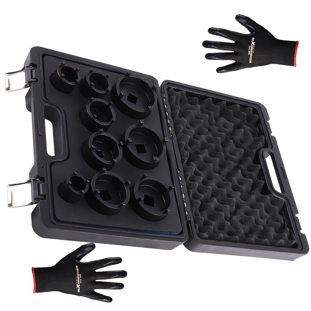 Socket Set Grooved Lock Nuts Tool External Teeth 1/2"DR & 3/4"DR KM4-KM12 New