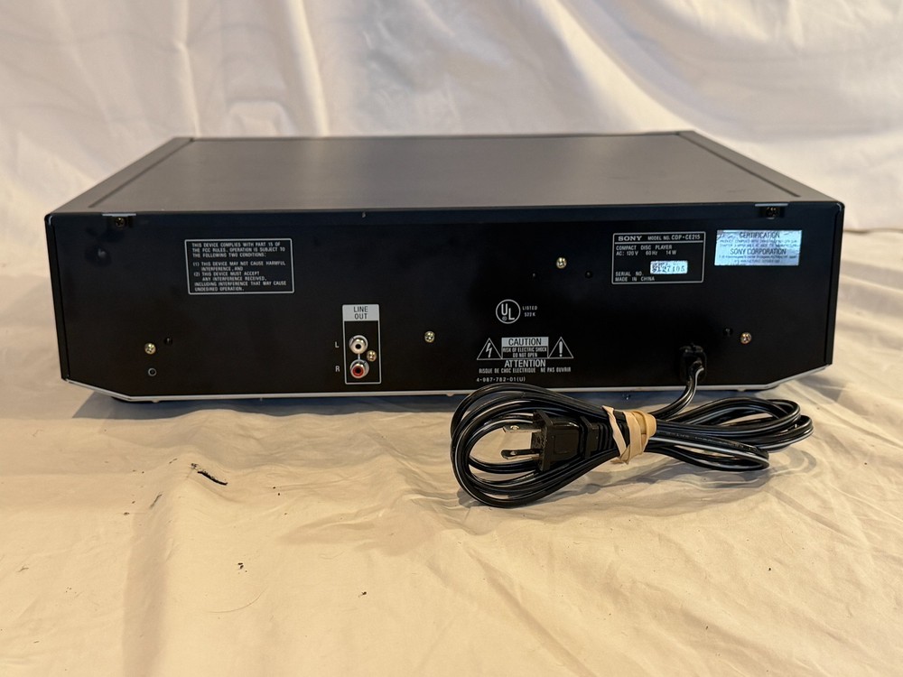 Sony CDP-CE215 5 Disc CD Changer Player - Good - Tested