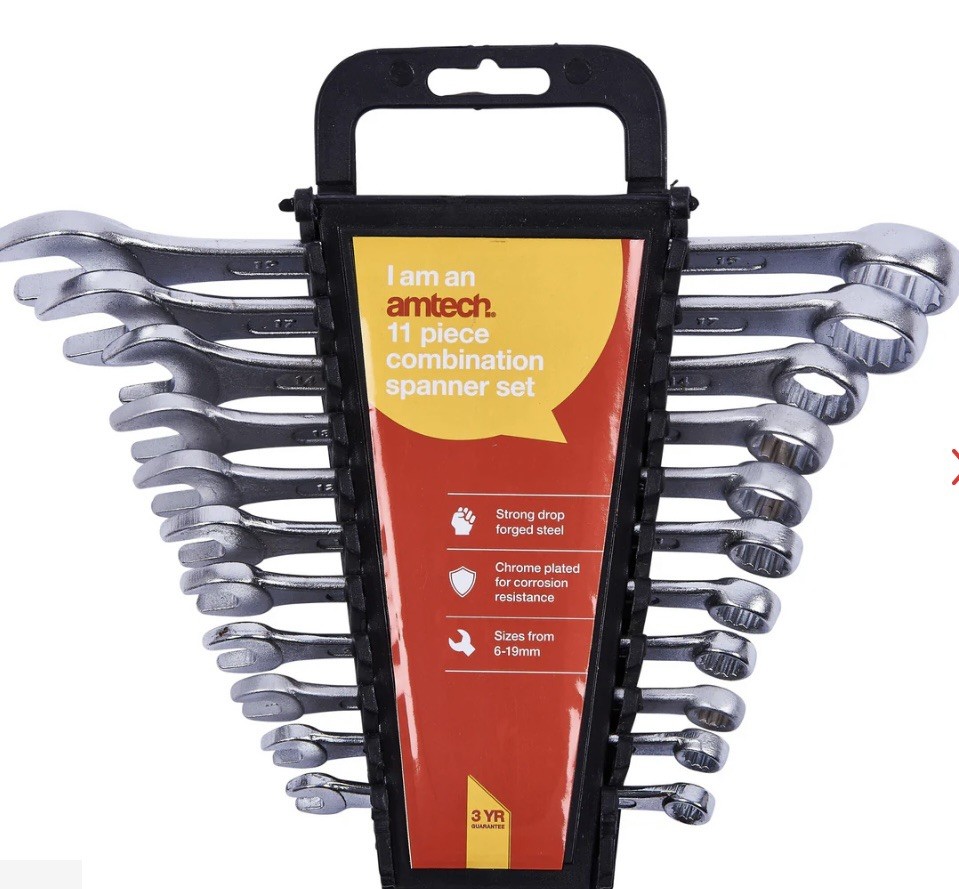 Amtech K0425 Combination Spanner Set, 11 Piece Set Chrome Plated - NEW