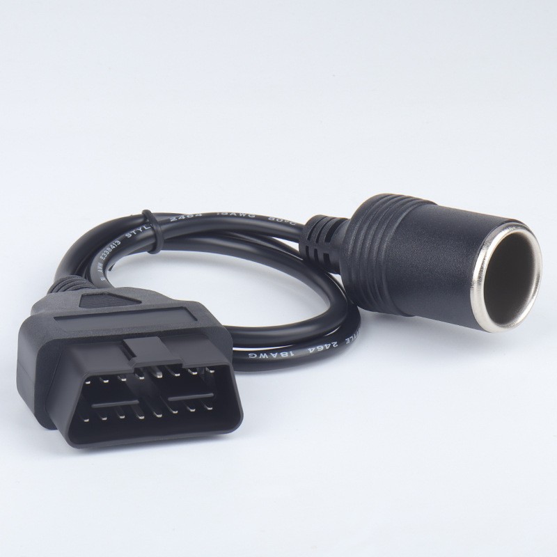 Universal ABS OBD2 Car Cigarette Lighter 16 Pin Socket Power 1 Way Adapter cc