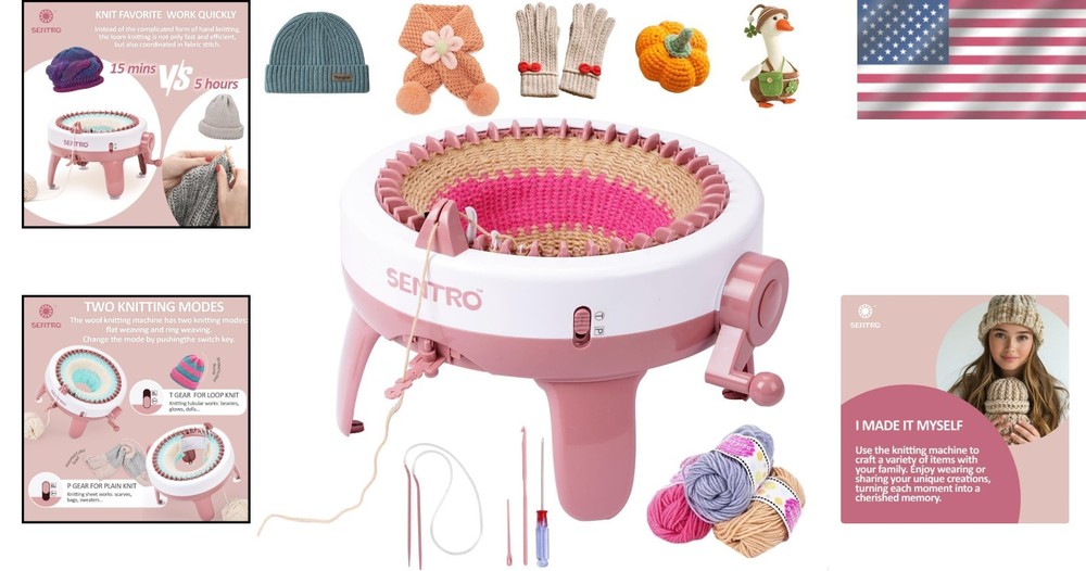 Smart 40 Needles Knitting Machine for Fast DIY Projects - Suitable for Ages 12+