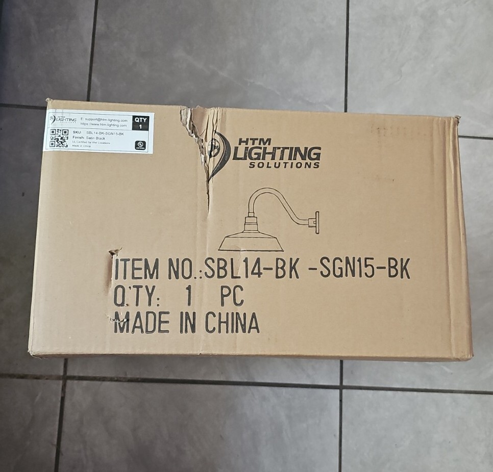 Htm Lighting Solutions SBL14-BK-SGN15-BK 14 Inch Satin Black Gooseneck Light