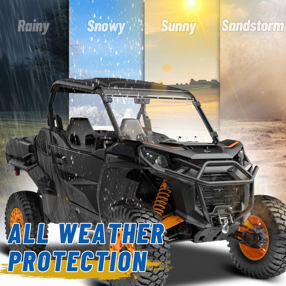 2021+ Vented Commander Windshield, Commander Sliding Full Window Front clear
