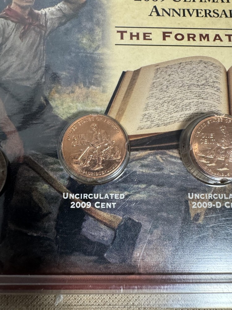 2009 Lincoln Cent Set Formative Years Uncirculated P D Colorized 24K Gold-Plated