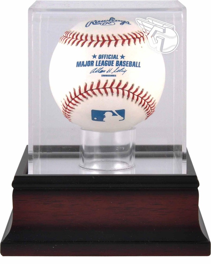 Cleveland Guardians Mahogany Baseball Logo Display Case