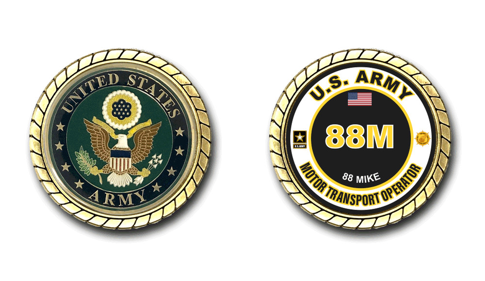 US Army 88M Motor Transport Operator MOS Challenge Coin