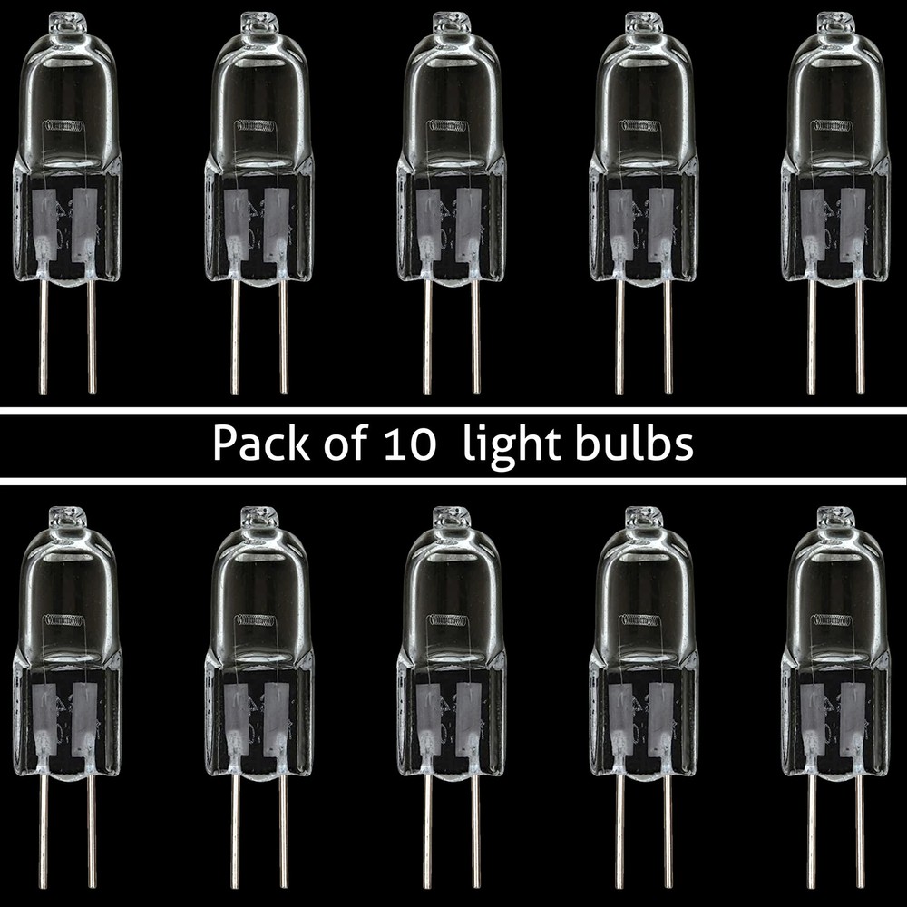 10 Pack G4 Halogen Bi-Pin Bulbs, 20W Dimmable 110V