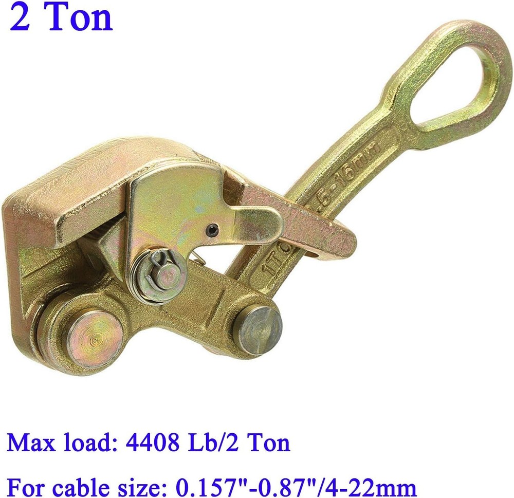 Compact Wire Puller Tool with Safety Jaw - Efficient Cable Grip for 2 Ton Load