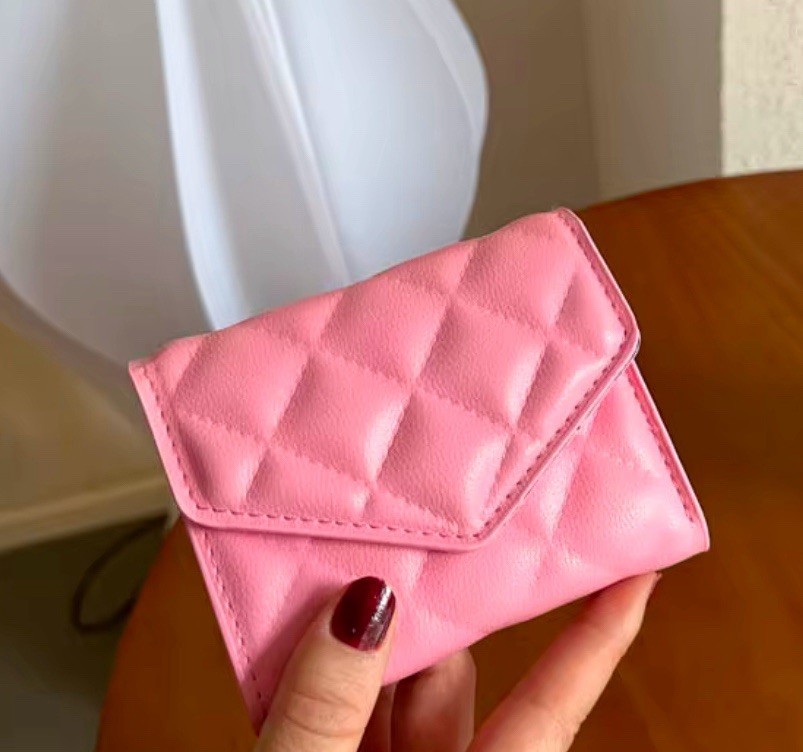 Cute Pastel Pink/ White / Brown Wallet