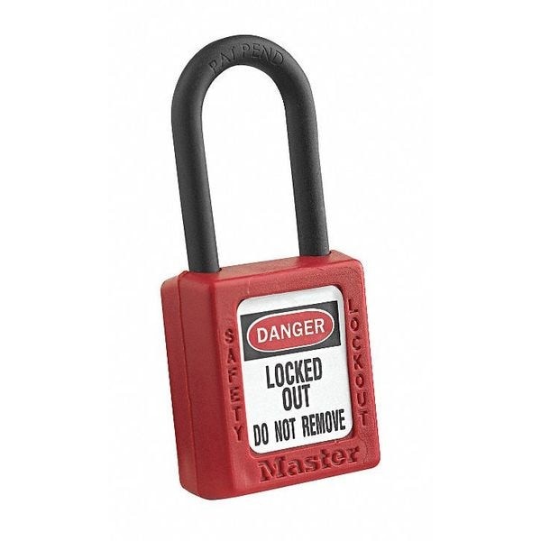 Master Lock 406Ylw Lockout Padlock, Keyed Different, Thermoplastic, Yellow, 1