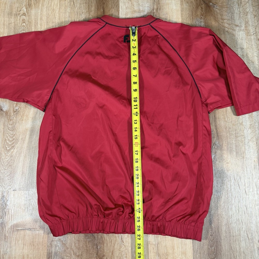 Footjoy Mens Medium Red Short Sleeve Pullover Windbreaker Golf Light Jacket