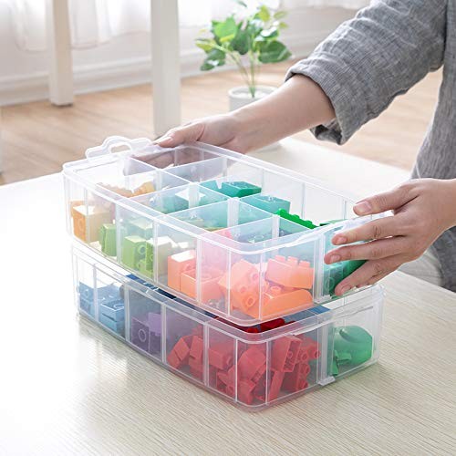 Sooyee 3-Layer Things & Crafts Storage Box with 30 Adjustable Compartments fo...