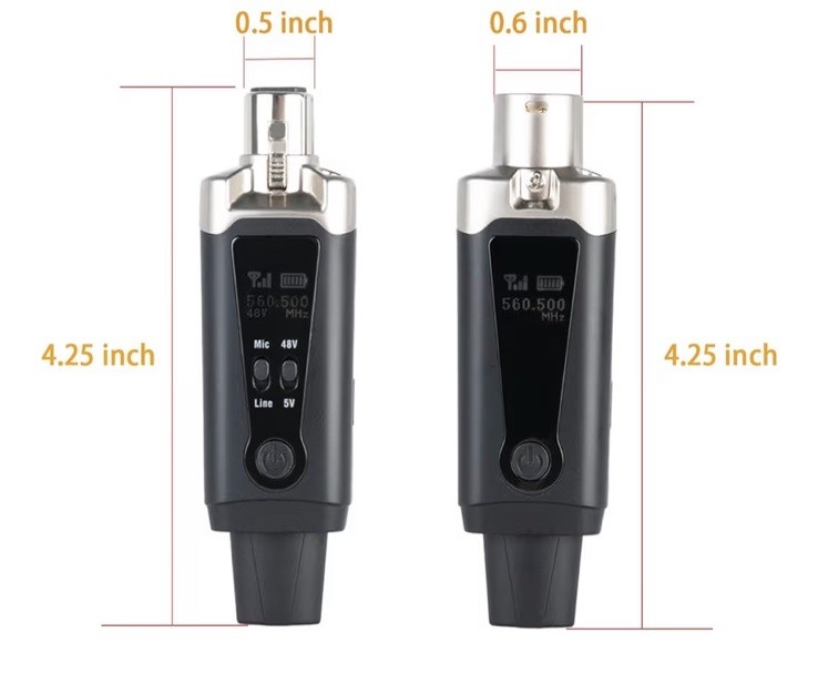 Wireless XLR Microphone Transmitter and Receiver, UHF Wireless Mic