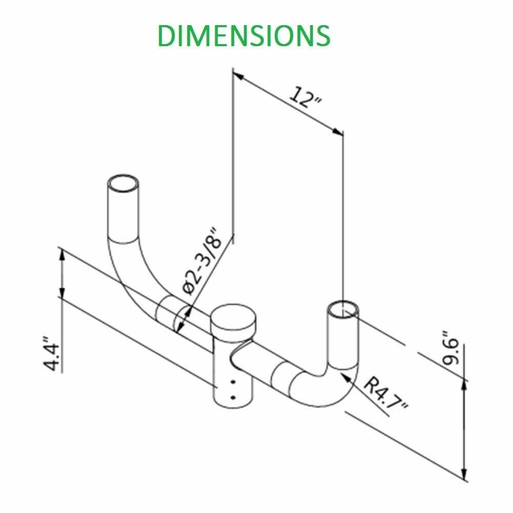 Bullhorn Pole Light Bracket Adapter Light Fixture Mount, Pole Top Mount Bracket
