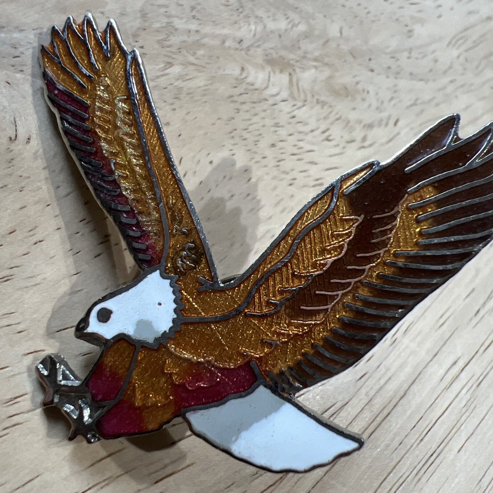 Vintage Eagle Enamel Metal Pinback