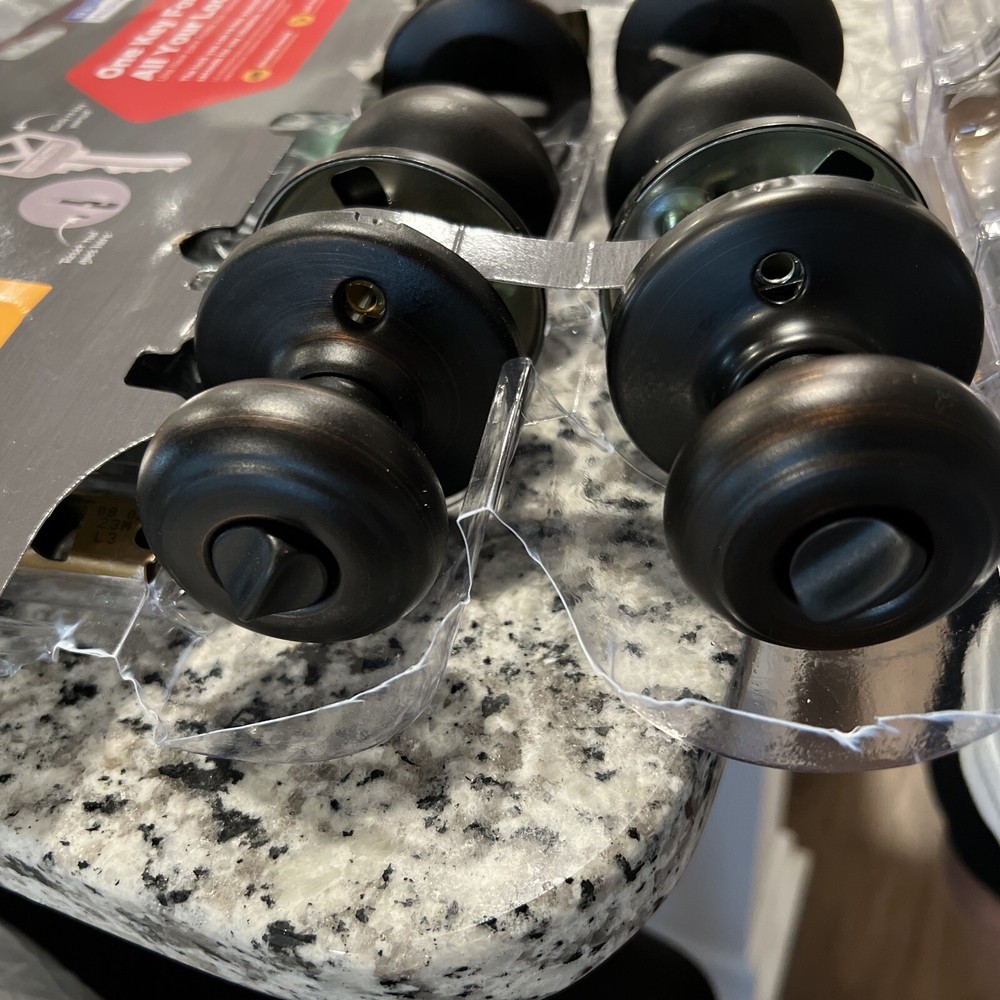 Two Keyed Knobs and Two Keyed One Side Deadbolts - with Pin