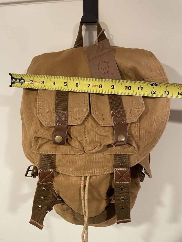 NWT Cotton Canvas & Leather Backpack | Camera Day Outdoors Bag