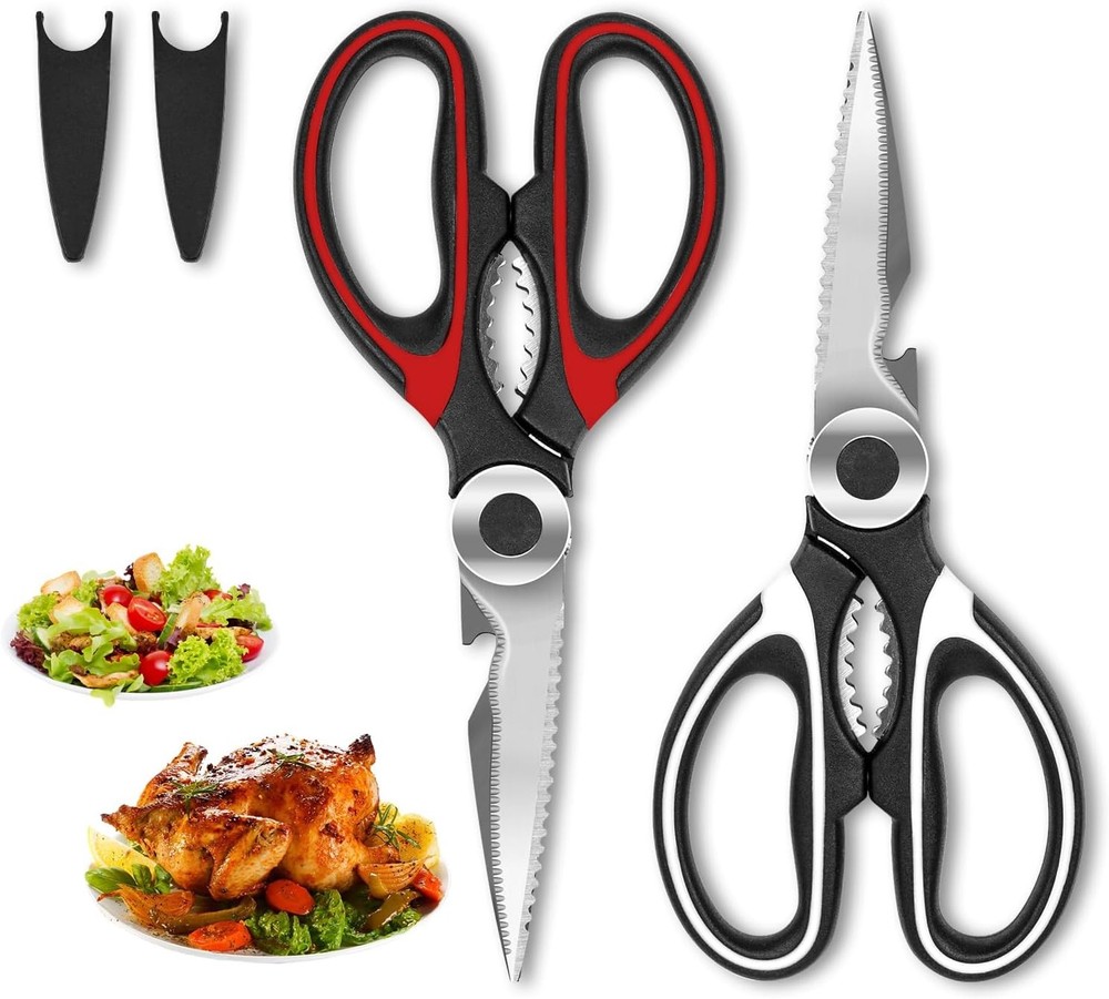 SZHLUX 2-Pack Kitchen Scissors Heavy Duty, Premium Sharp Kitchen Shears for Food