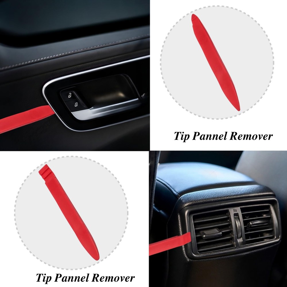 MEAJOO 5PCS Auto Trim Removal Tool Red - 5 Pcs Kit