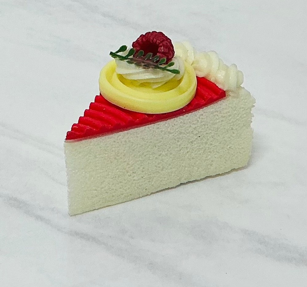 Fake Red Cake Slice Display Prop – Faux Raspberry Dessert