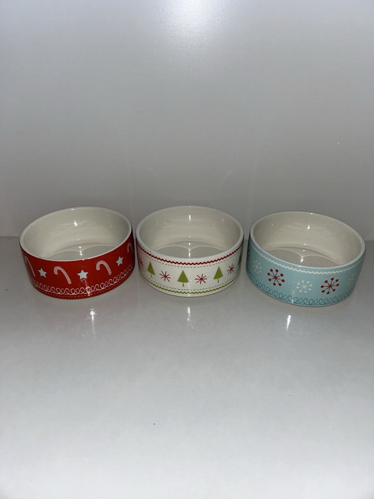 New Kitchen Stackable Canister Dishes Set Christmas Decor Tree Candy Canes