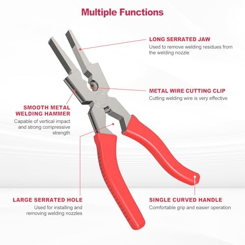 Welding Mig Pliers, 8" Welidng Pliers with Ergonomic Handle, Multi-Functional