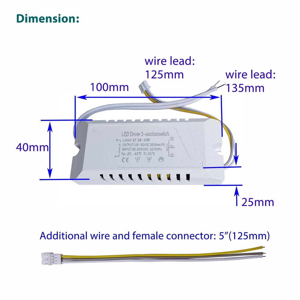 Led Driver 36-50W Multi-Color Ceiling Strip Spot Light Module Panel Replacement