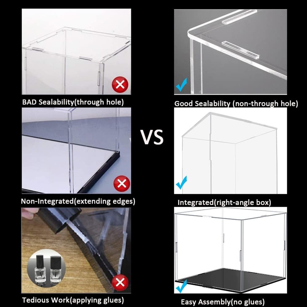 Self-Assembly Acrylic Display Case,Deluxe Dustproof Showcase,Cube Countertop ...