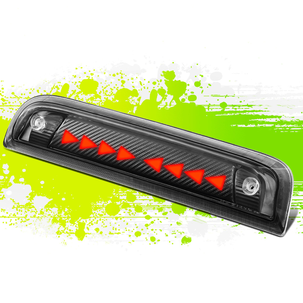 Carbon {Sequential Triangle LED} 3rd Brake Light for Silverado GMC Sierra 14-20