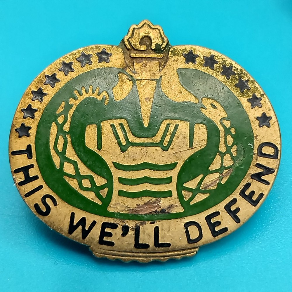 Vintage US Army Drill Sergeant Instructor Insignia Pin “This We’ll Defend”
