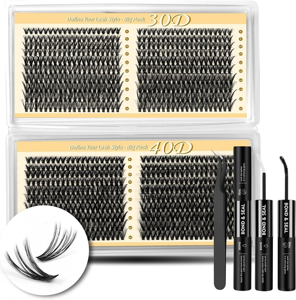 Lash Clusters Kit, Lash Clusters Eyelash Extens Kit, 30D-40D Indivi